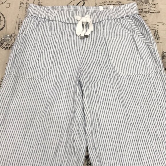 Style & Co Striped Linen Cropped Pants - Picture 6 of 10